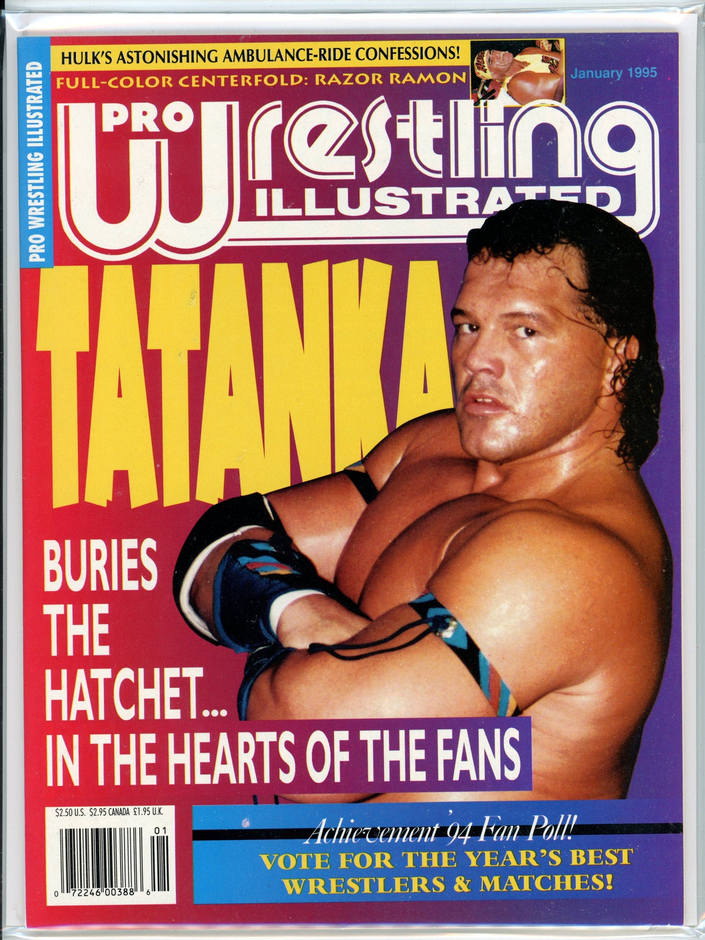 Pro Wrestling Illustrated Vintage Magazine (January, 1995) Tatanka