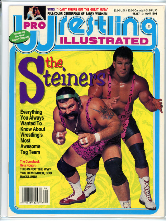 Pro Wrestling Illustrated Vintage Magazine (April, 1993) The Steiners