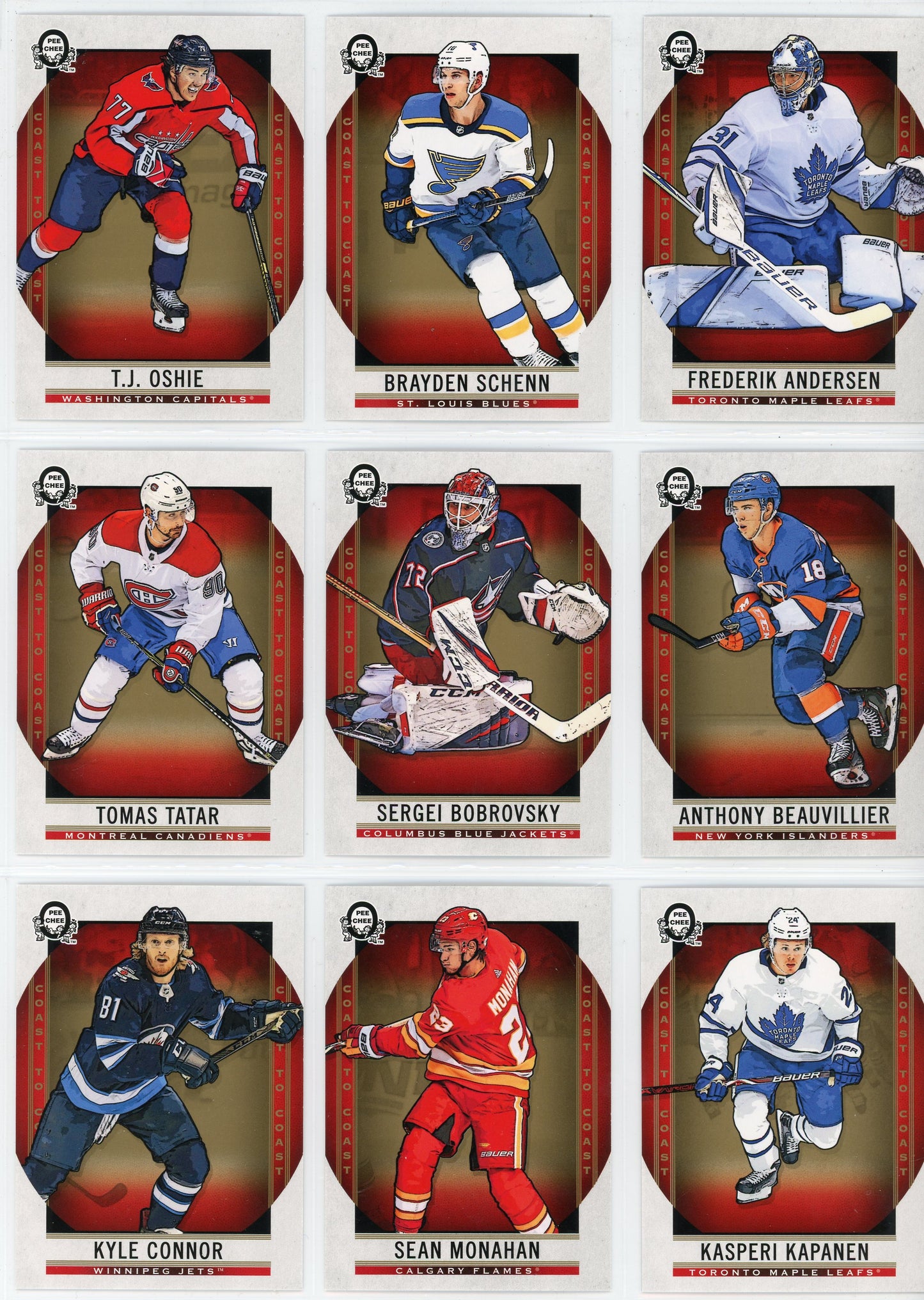 2018/19 OPC O-Pee-Chee Coast to Coast Hockey Complete Set (210 Cards)