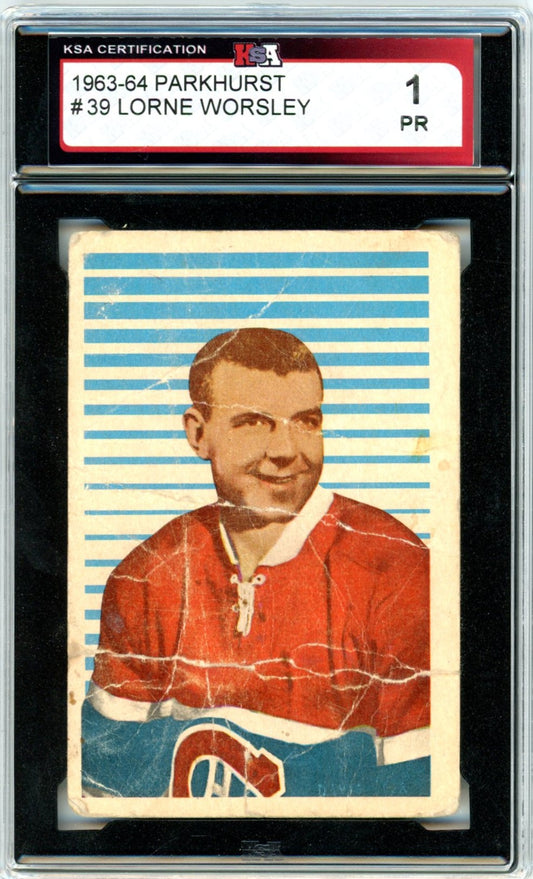 1963/64 Parkhurst Lorne Worsley #39 Graded Hockey Card KSA 1