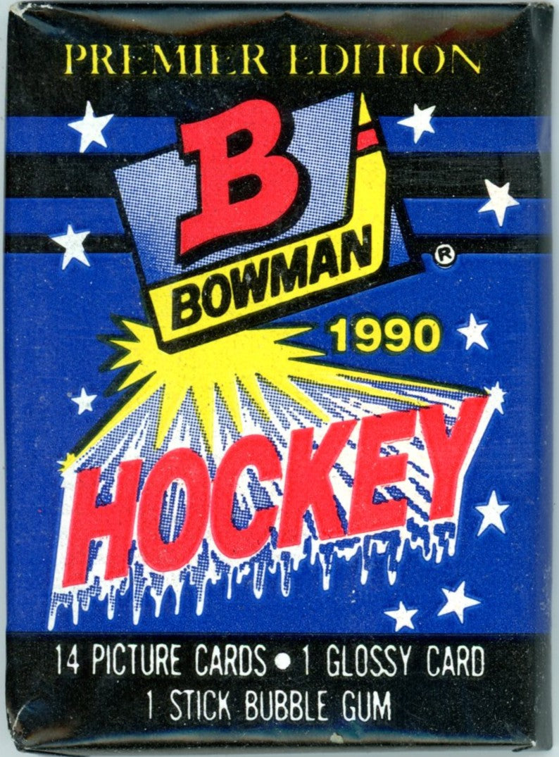 1990/91 Bowman NHL Hockey Card Wax Pack (15 Cards) Premier Edition