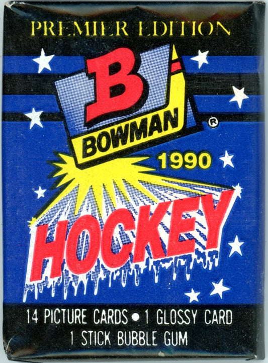 1990/91 Bowman NHL Hockey Card Wax Pack (15 Cards) Premier Edition