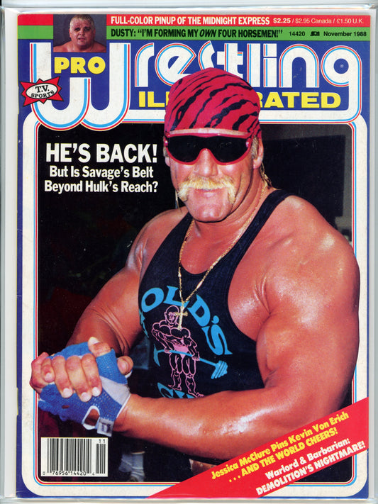 Pro Wrestling Illustrated Vintage Magazine (November, 1988) Hulk Hogan