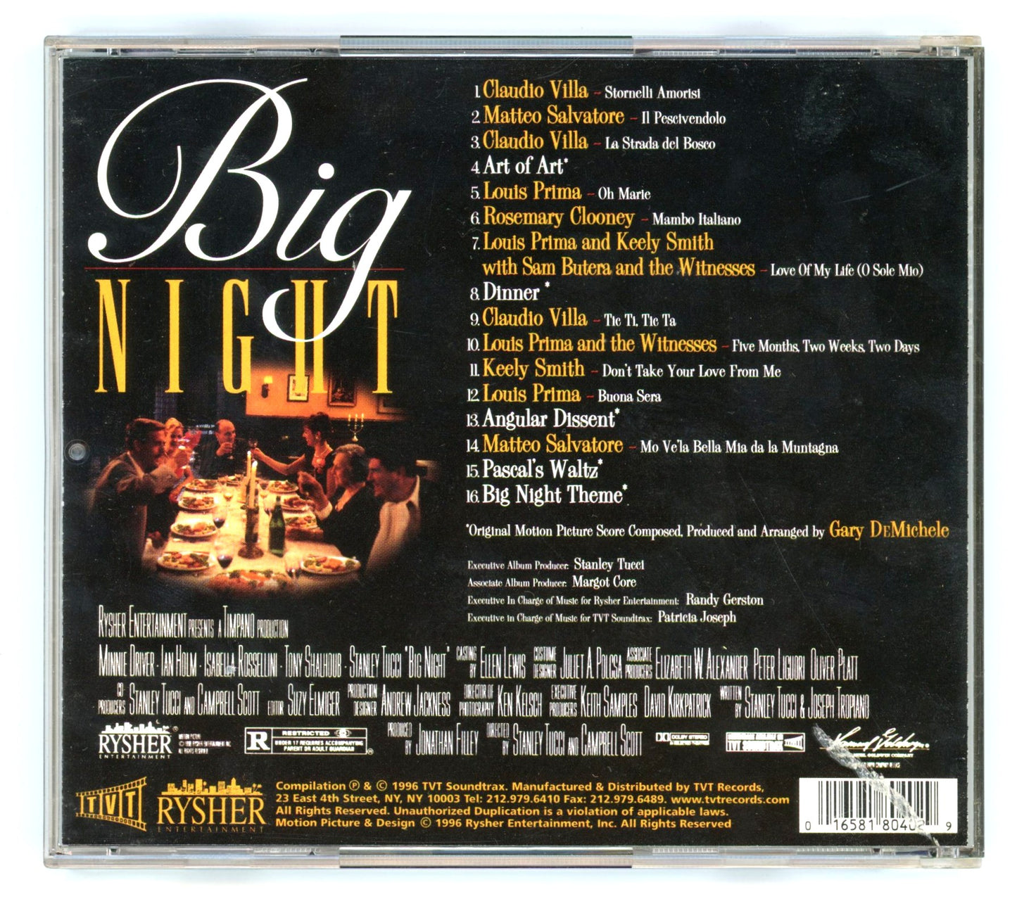 Big Night (1996) Motion Picture Soundtrack Vintage CD
