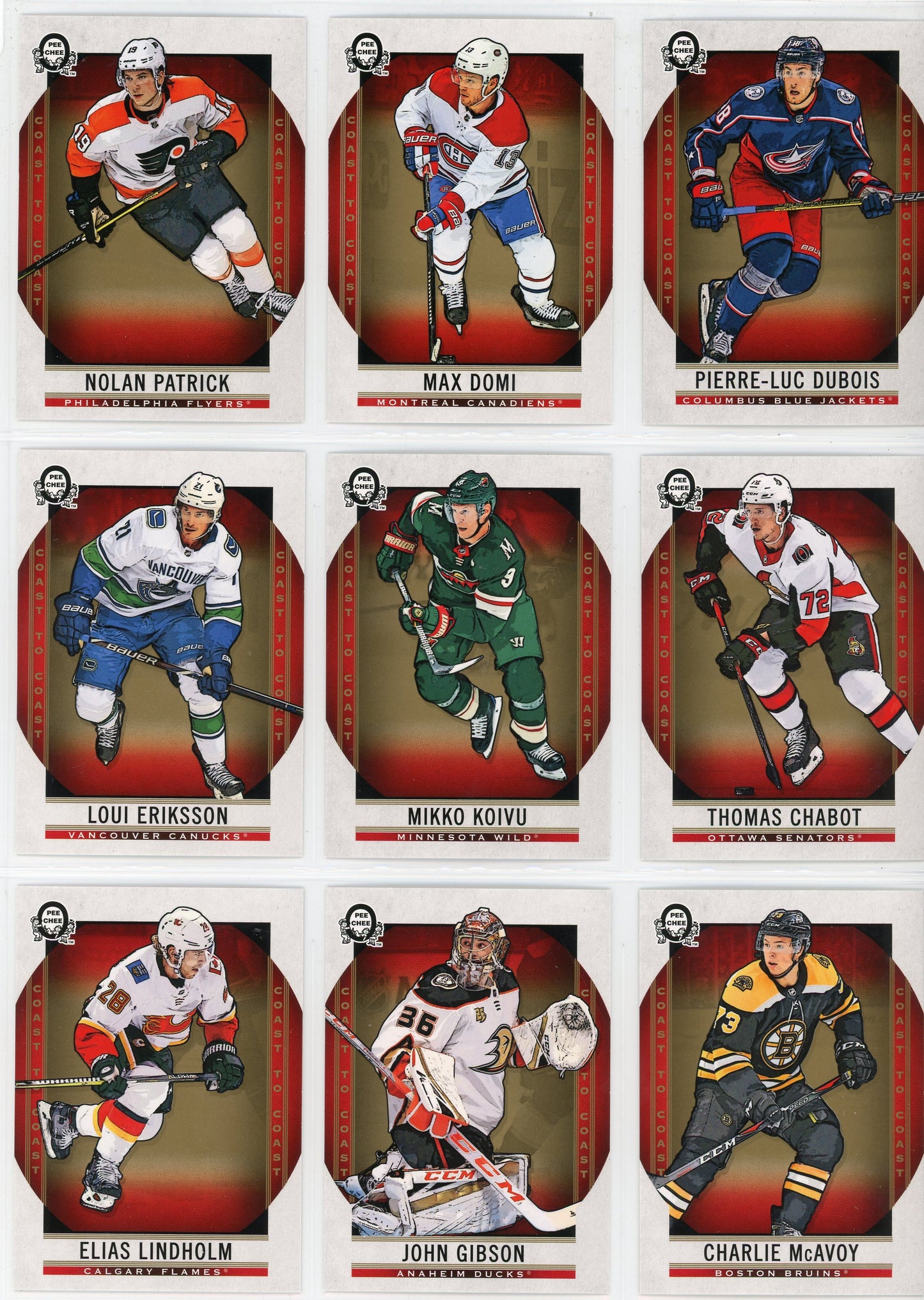 2018/19 OPC O-Pee-Chee Coast to Coast Hockey Complete Set (210 Cards)