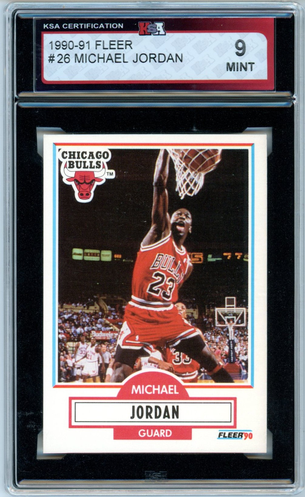 1990/91 Fleer Michael Jordan #26 Graded Basketball Card KSA 9