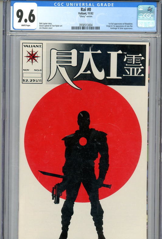 1992 Rai #0 Graded Comic Book Jim Shooter Cover CGC 9.6