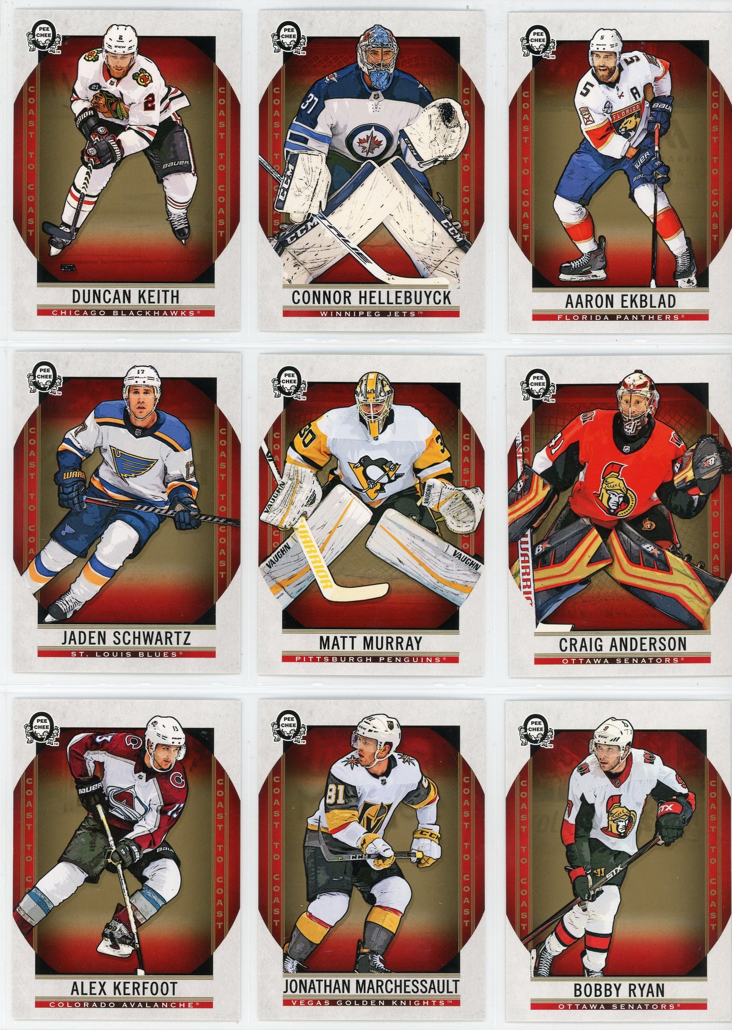 2018/19 OPC O-Pee-Chee Coast to Coast Hockey Complete Set (210 Cards)