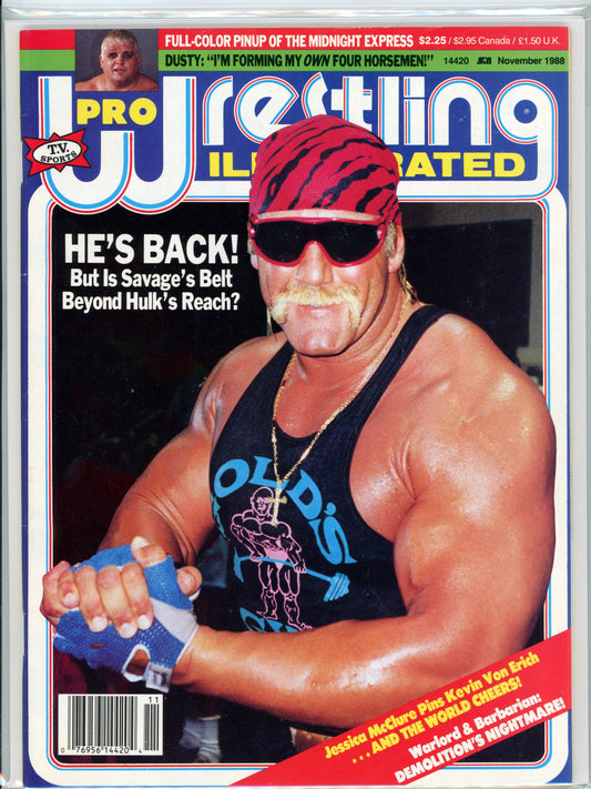 Pro Wrestling Illustrated Vintage Magazine (November, 1988) Hulk Hogan Cover