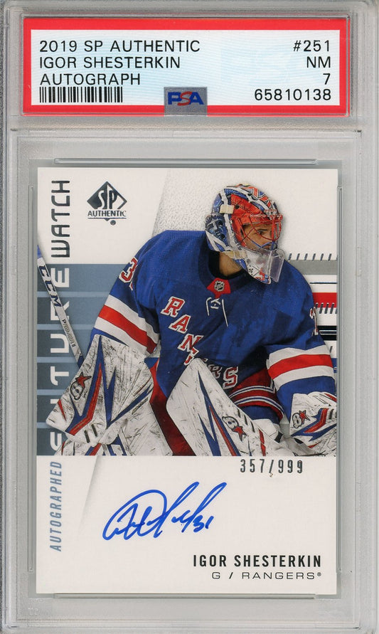 2019 SP Authentic Igor Shesterkin #251 Graded Hockey Card PSA 7 Autographed!