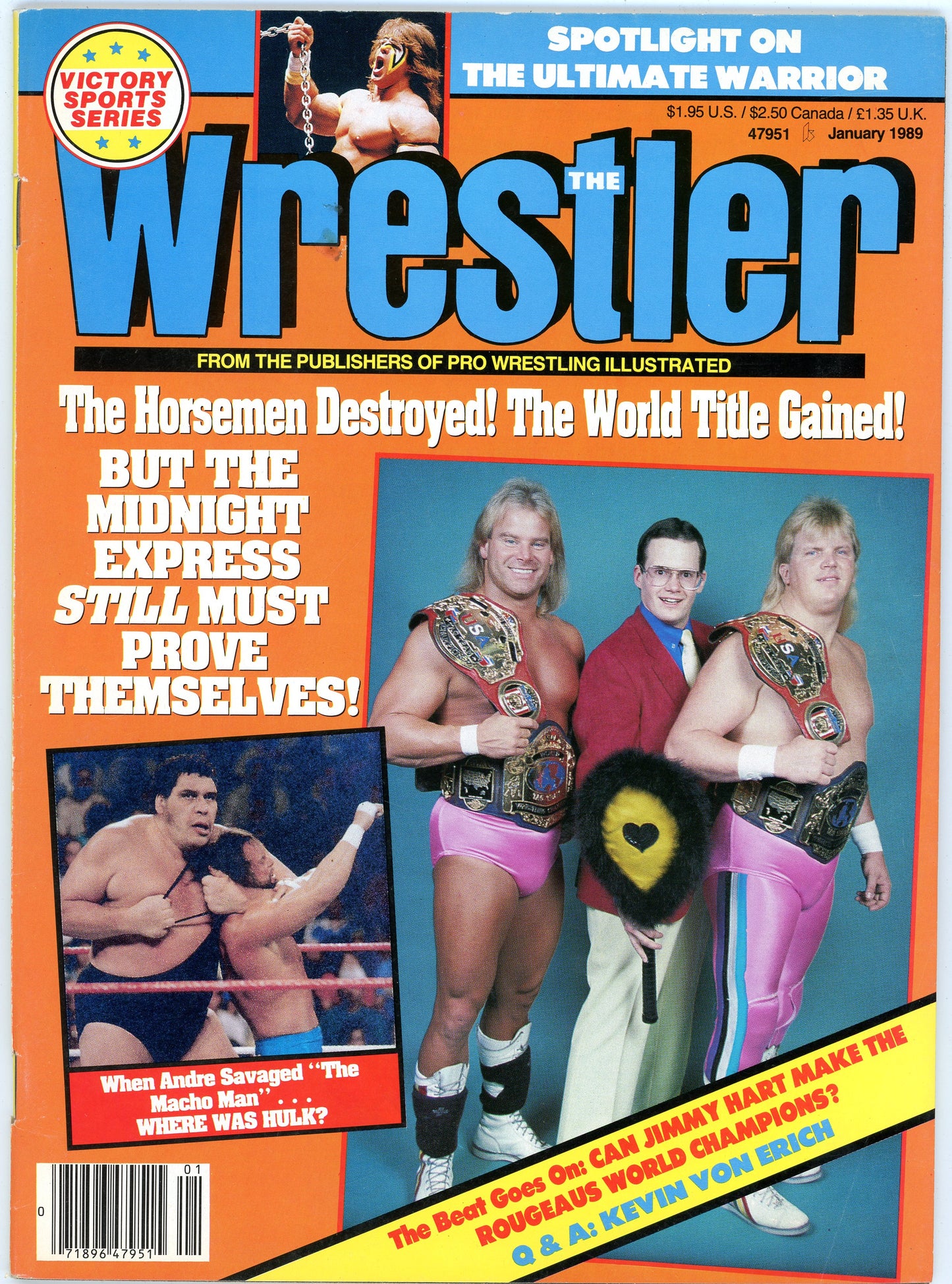 The Wrestler Vintage Wrestling Magazine (January, 1989) Fabulous Rogeaus