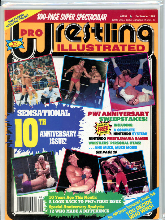 Pro Wrestling Illustrated Vintage Magazine (September, 1989) 10th Anniversary Issue