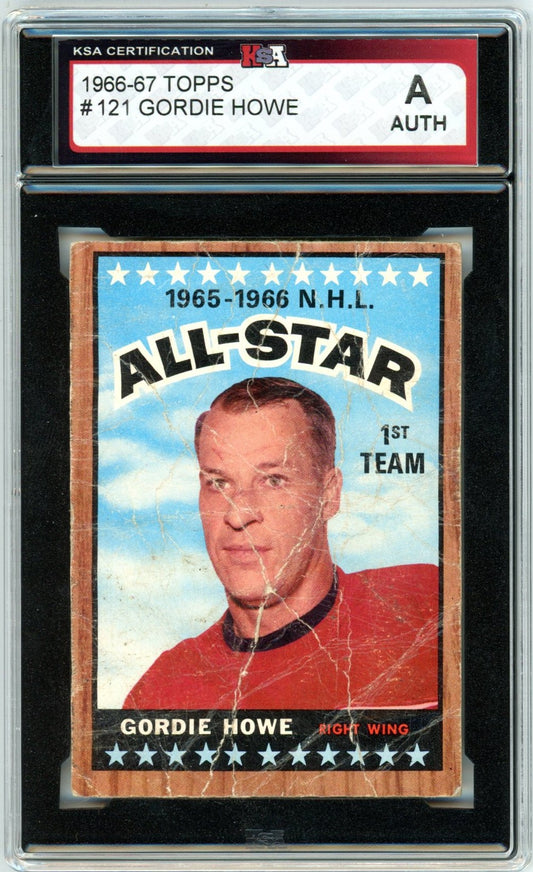 1966/67 Topps Gordie Howe All-Star #121 Graded Hockey Card KSA Authentic