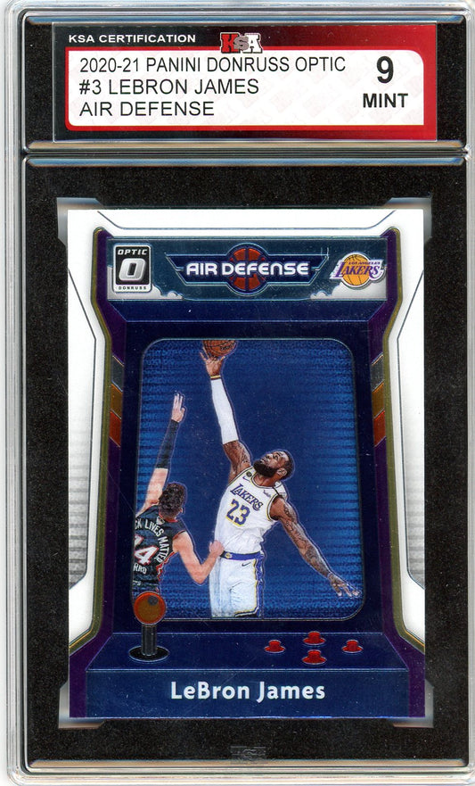 2020/21 Panini Donruss Optic LeBron James Graded Card #3 KSA 9