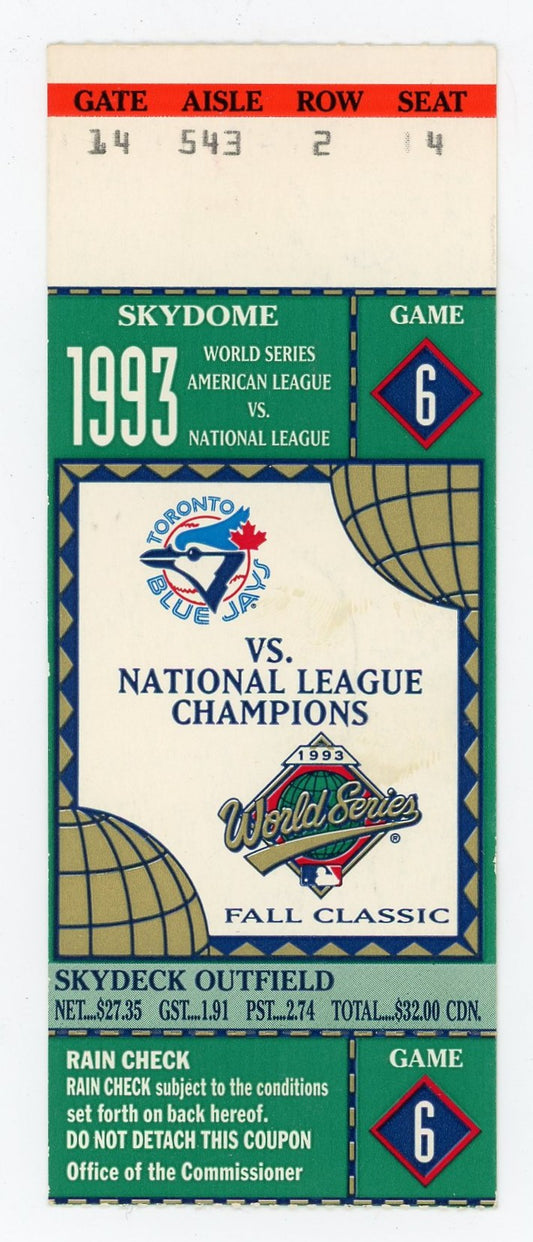 Toronto Blue Jays 1993 World Series Skydome (Toronto, 1993) Joe Carter Walk Off Home Run