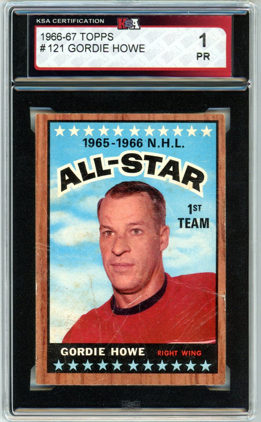 1966/67 Topps Gordie Howe All-Star #121 Graded Hockey Card KSA 1