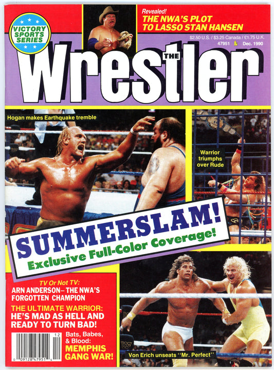 The Wrestler Vintage Wrestling Magazine (December, 1990) Hulk Hogan, Earthquake