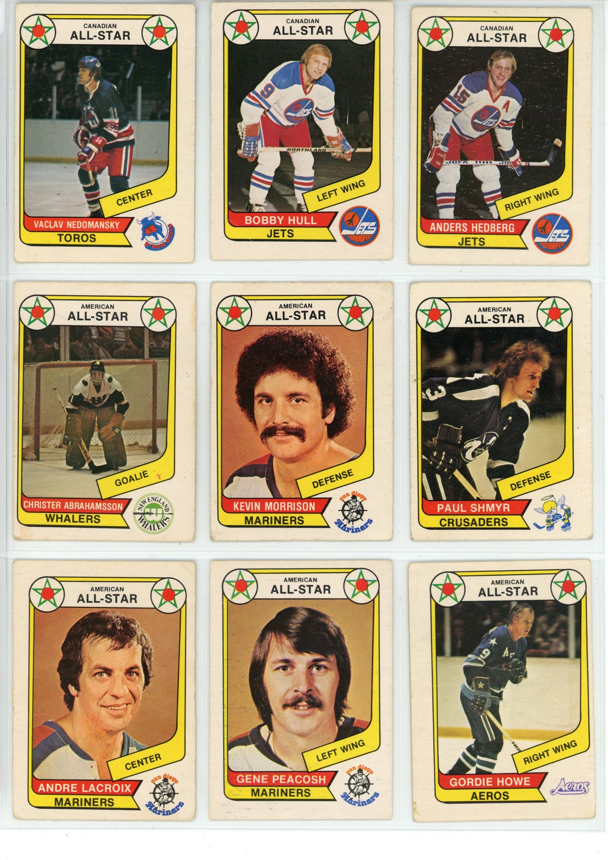 1976/77 O-Pee-Chee WHA Hockey Trading Card Complete Set (132 Cards) - EX/EX+