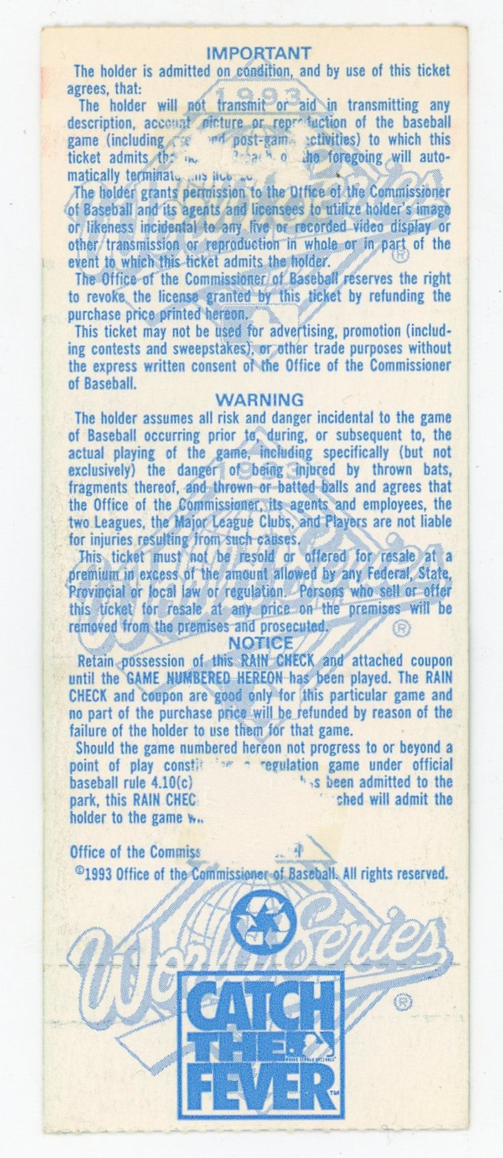 Toronto Blue Jays 1993 World Series Skydome (Toronto, 1993) Joe Carter Walk Off Home Run