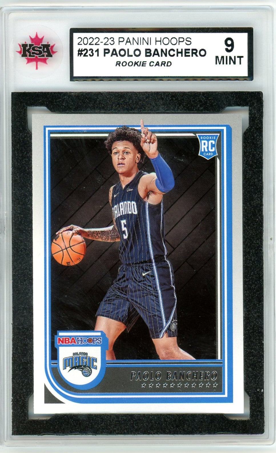 2022/23 Panini Hoops Paolo Banchero Graded Rookie Card #231 KSA 9