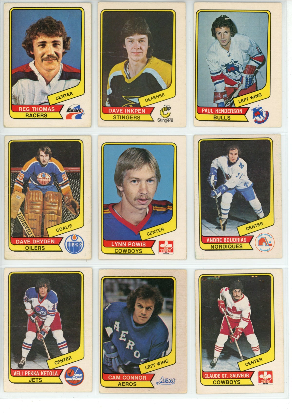 1976/77 O-Pee-Chee WHA Hockey Trading Card Complete Set (132 Cards) - EX/EX+