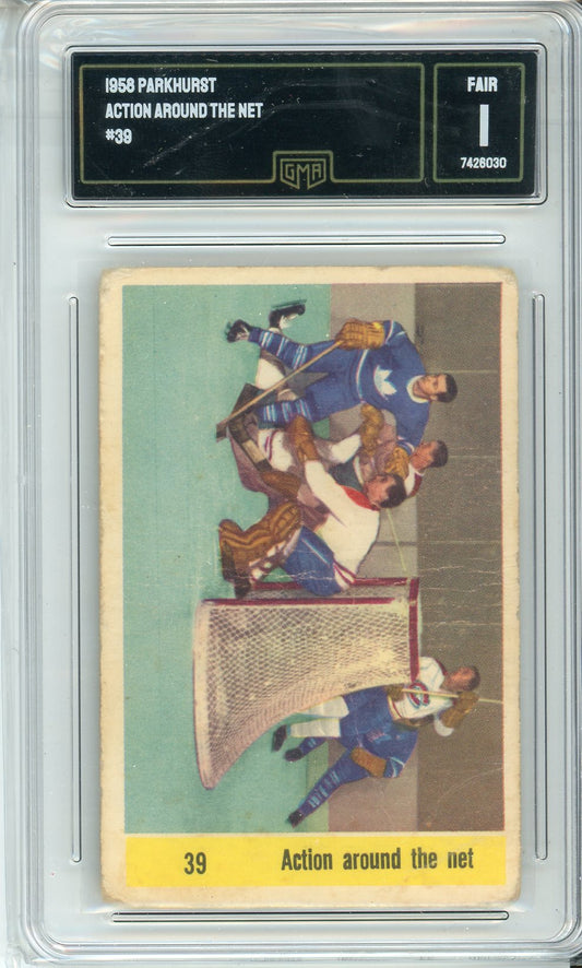 1958 Parkhurst Action Around the Net #39 Graded Card GMA 1