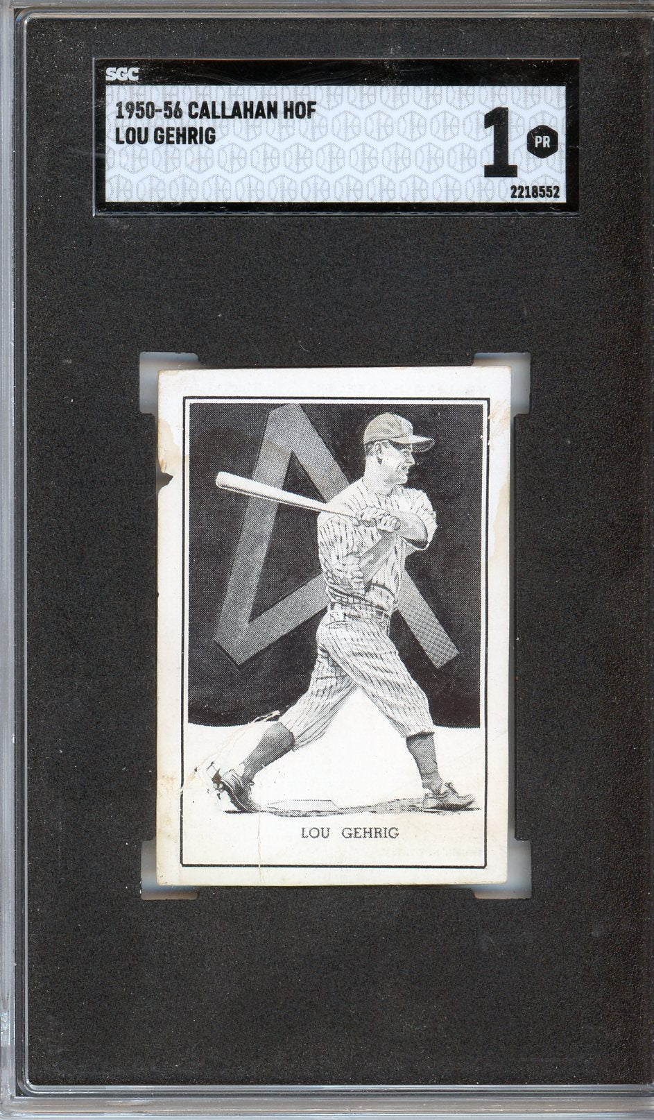 1950-56 Callahan Hall of Fame Lou Gehrig Graded Baseball Card SGC 1