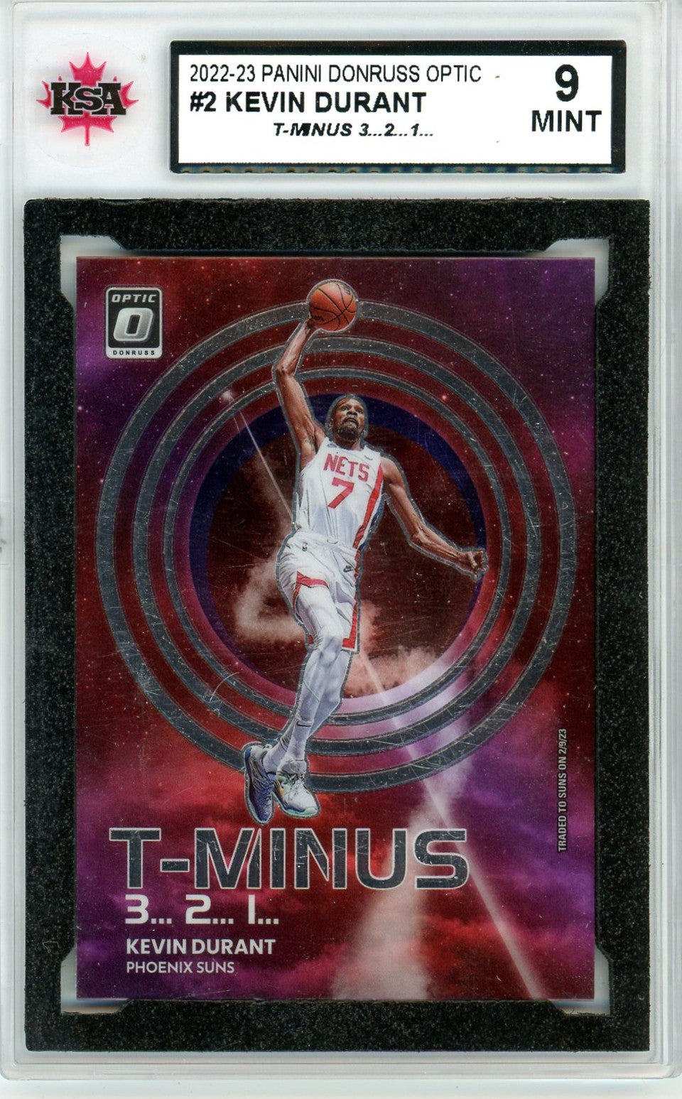 2022/23 Panini Donruss Optic Kevin Durant Graded Card #2 KSA 9
