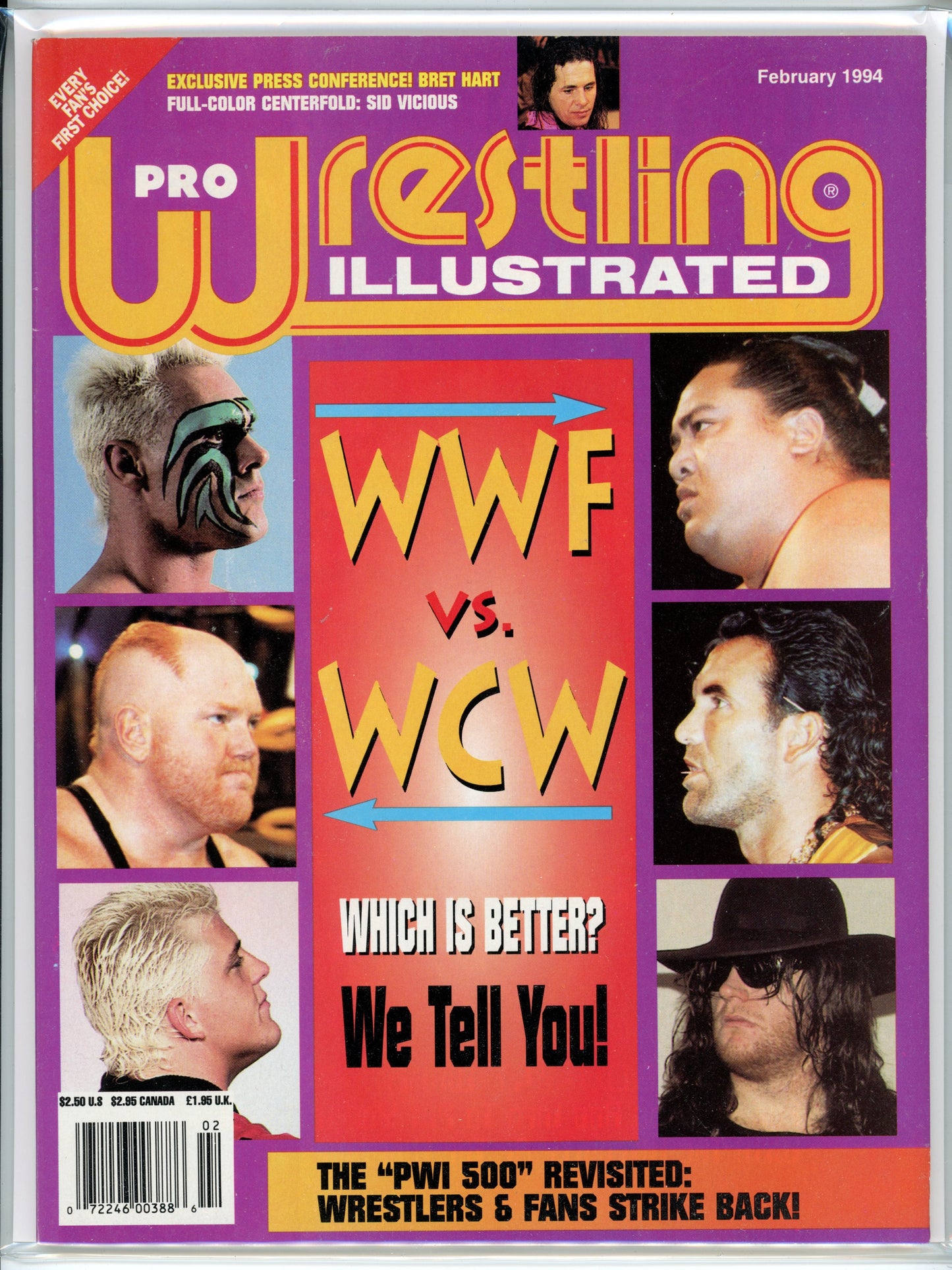 Pro Wrestling Illustrated Vintage Magazine (February, 1994) WWF vs. WCW