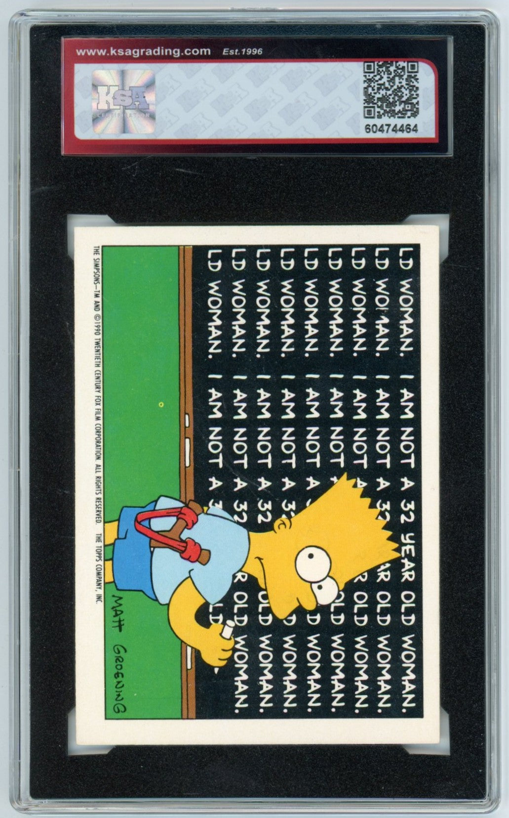 1990 Topps The Simpsons #18 "The All-American Family" Graded Sticker Card KSA 6.5