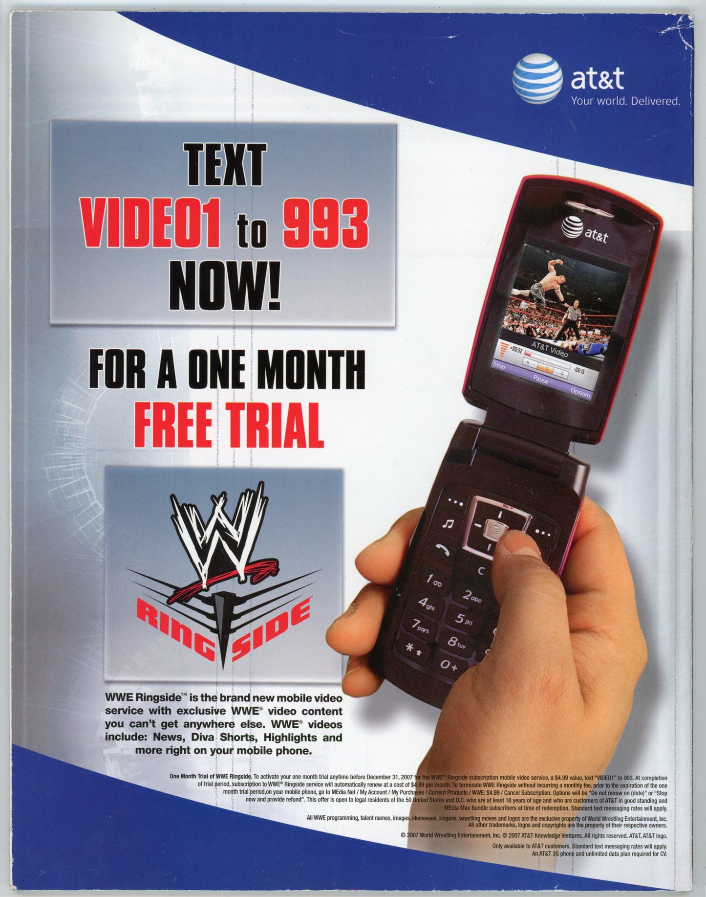 WWE Vintage Wrestling Magazine (August 2007) Rey Mysterio Cover