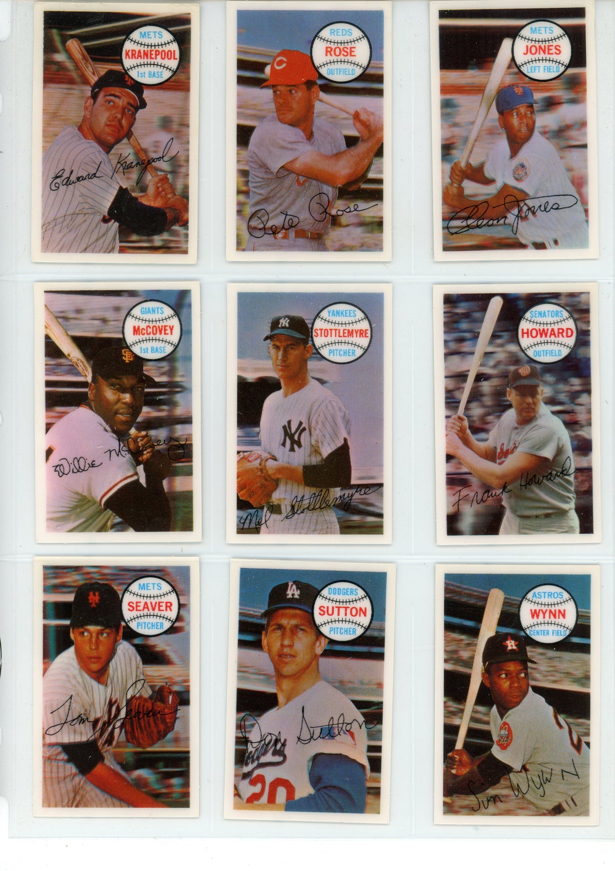 1970 Kellogg's MLB Baseball 3-D Super Stars Trading Card Complete Set (75 Cards) - EX+ / NM