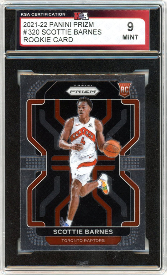 2021/22 Panini Prizm Scottie Barnes Graded Basketball Rookie Card #320 KSA 9