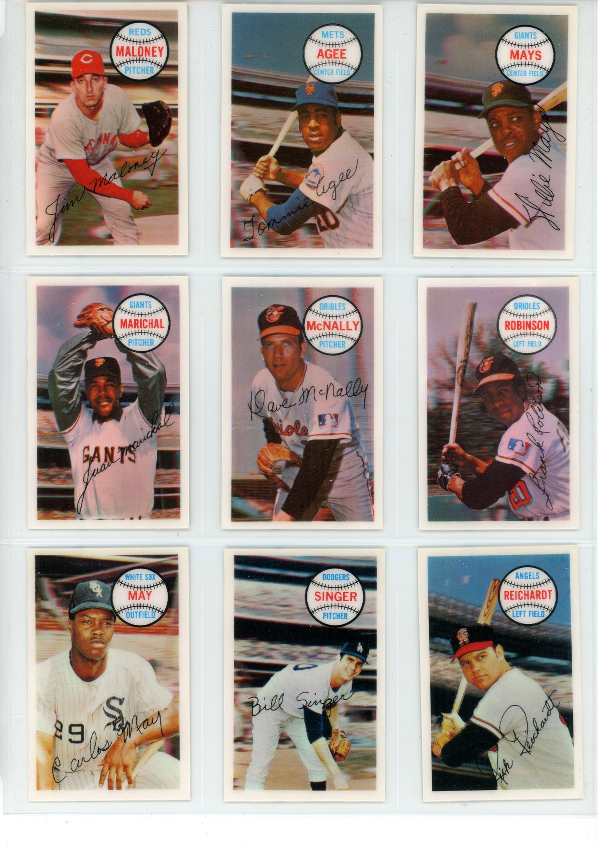 1970 Kellogg's MLB Baseball 3-D Super Stars Trading Card Complete Set (75 Cards) - EX+ / NM