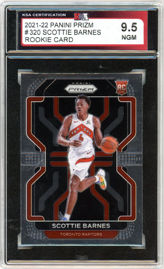 2021/22 Panini Prizm Scottie Barnes Graded Basketball Rookie Card #320 KSA 9.5