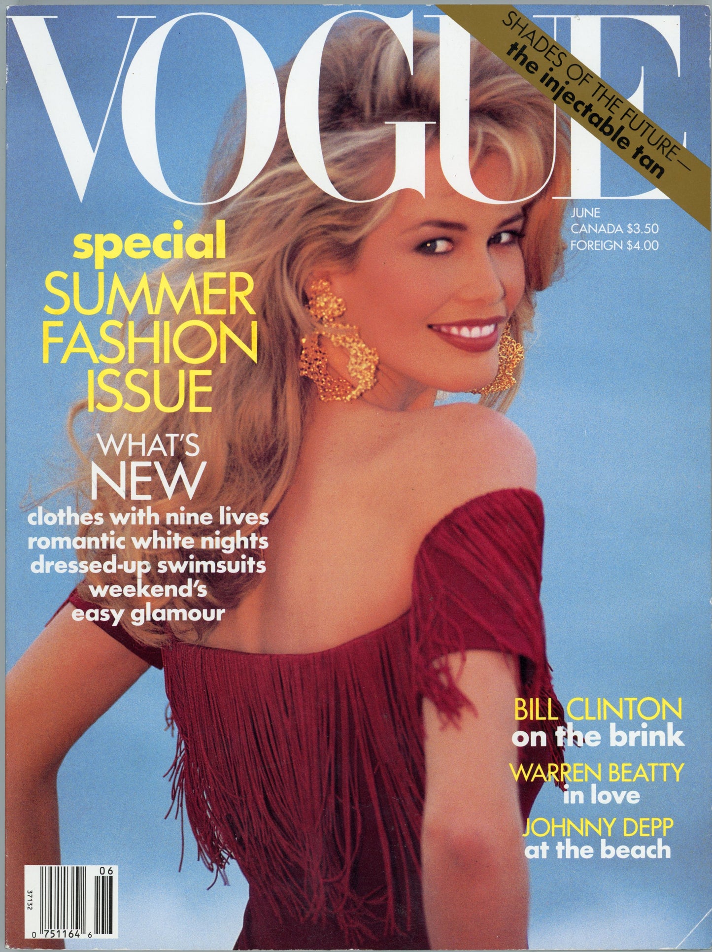 Vogue Vintage Fashion Magazine (June, 1992) VG Condition Summer Fashion Issue