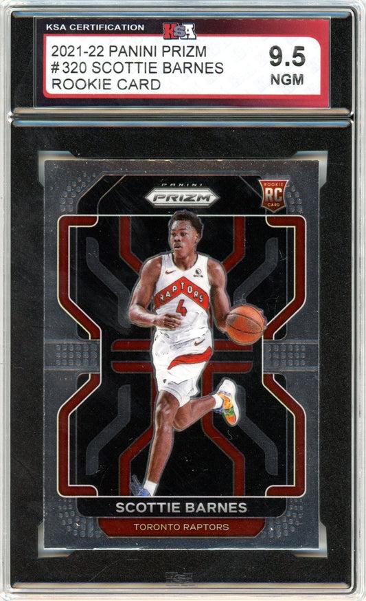 2021/22 Panini Prizm Scottie Barnes #320 Graded Basketball Rookie Card KSA 9.5
