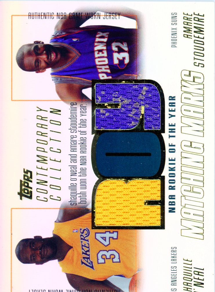 2003-04 Topps Contemporary Collection NBA Rookie of the Year O'Neal/Stoudemire Jersey Card