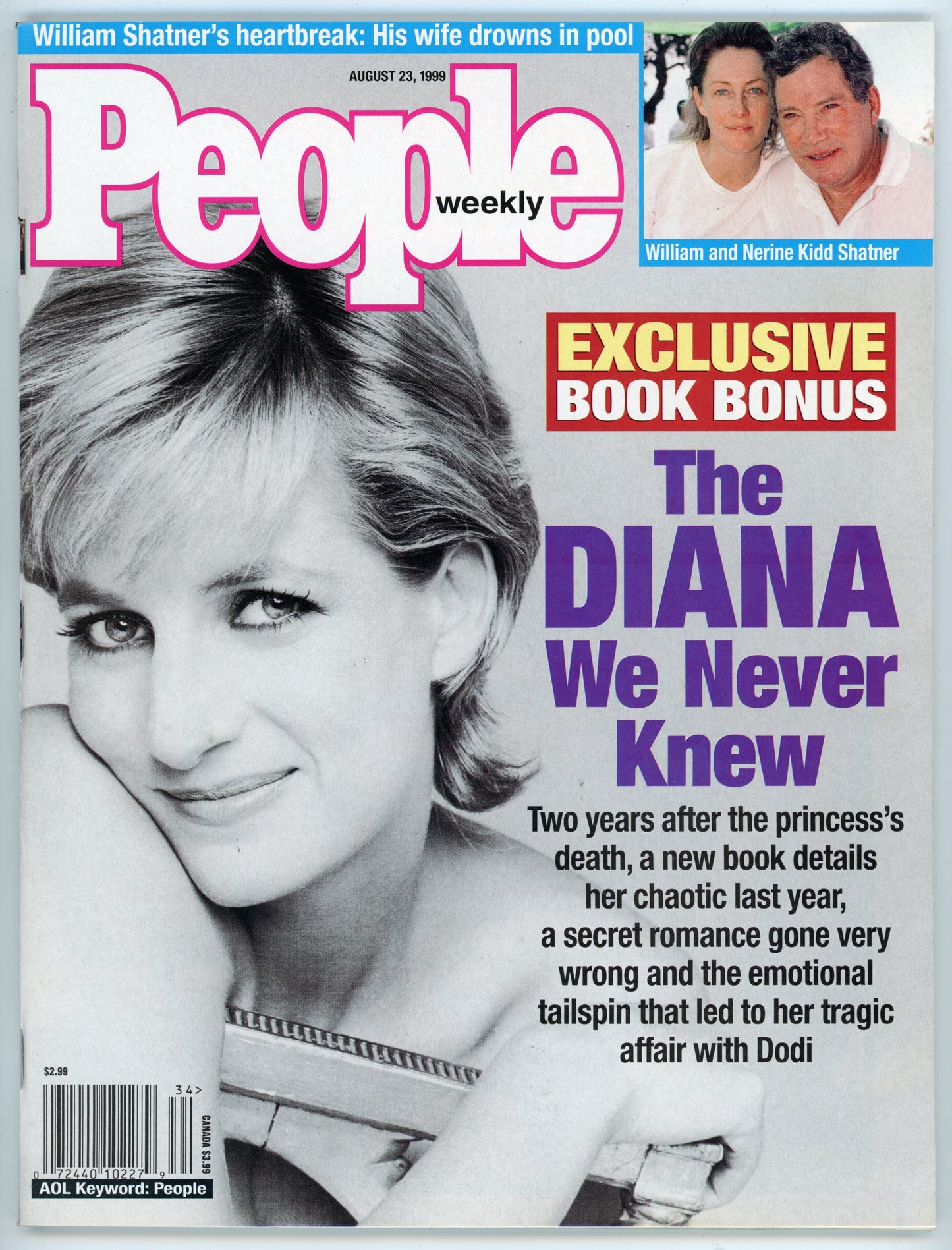 People Weekly Vintage Magazine (August 23, 1999) Princess Diana Exclusive Book Bonus