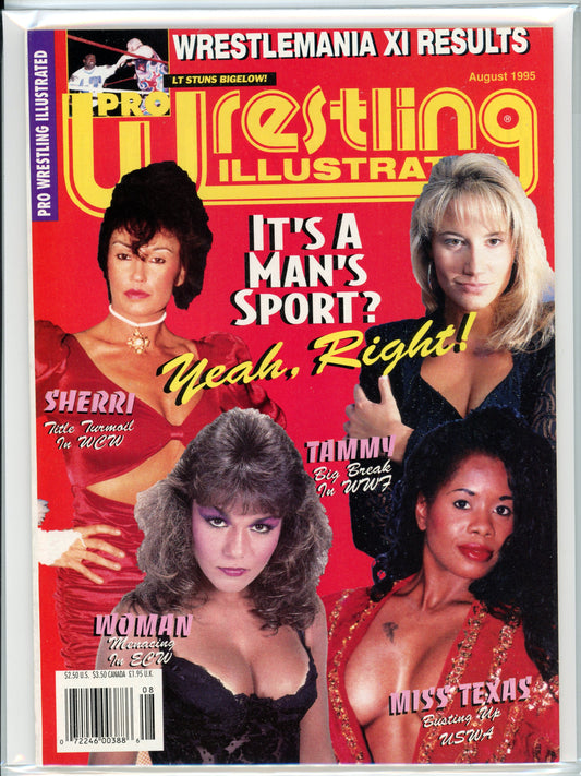 Pro Wrestling Illustrated Vintage Magazine (August, 1995) Sherri Martel, Tammy Lynn Sytch