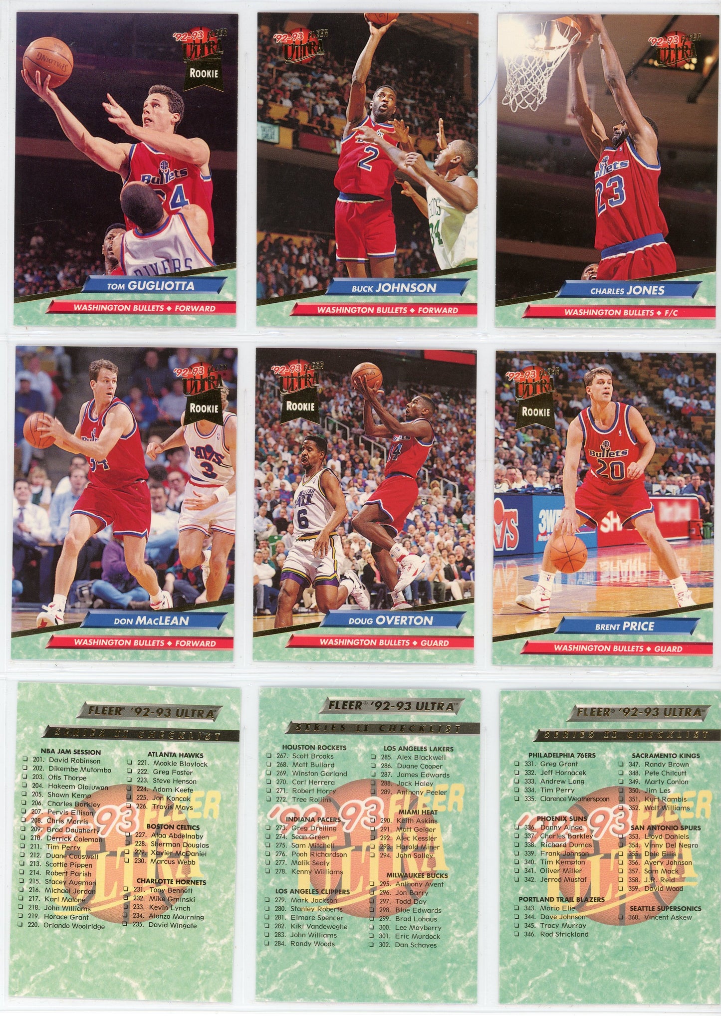 1992/93 Fleer Ultra Series 2 Basketball Card Complete Set (275 Cards) Shaq Rookie