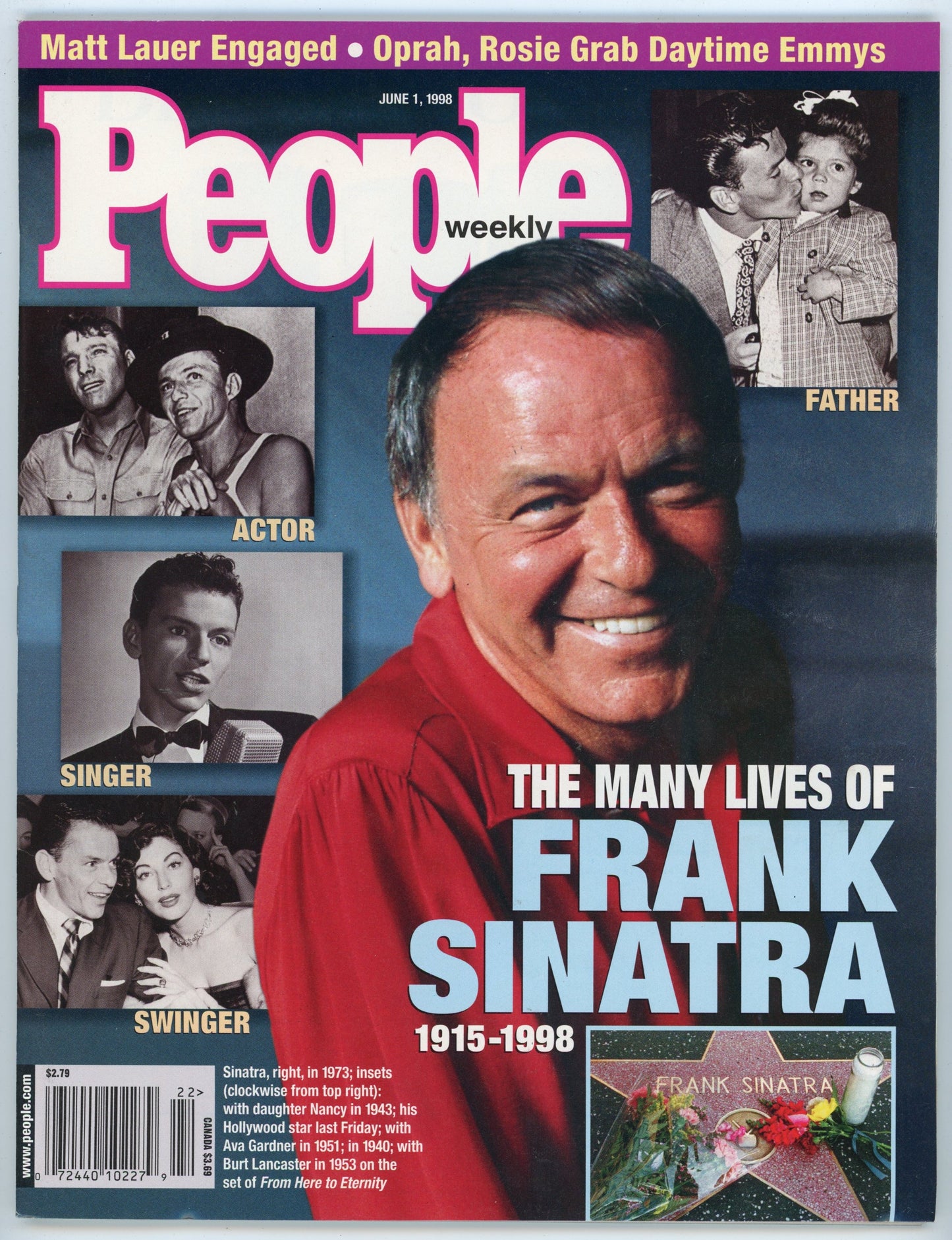 People Weekly Vintage Magazine (June 1, 1998) Frank Sinatra Memorial Issue