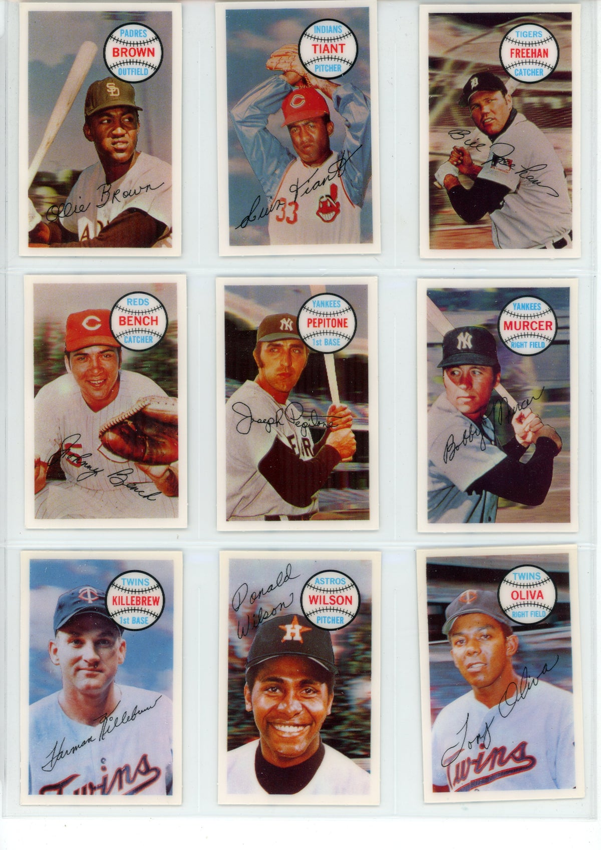 1970 Kellogg's MLB Baseball 3-D Super Stars Trading Card Complete Set (75 Cards) - EX+ / NM