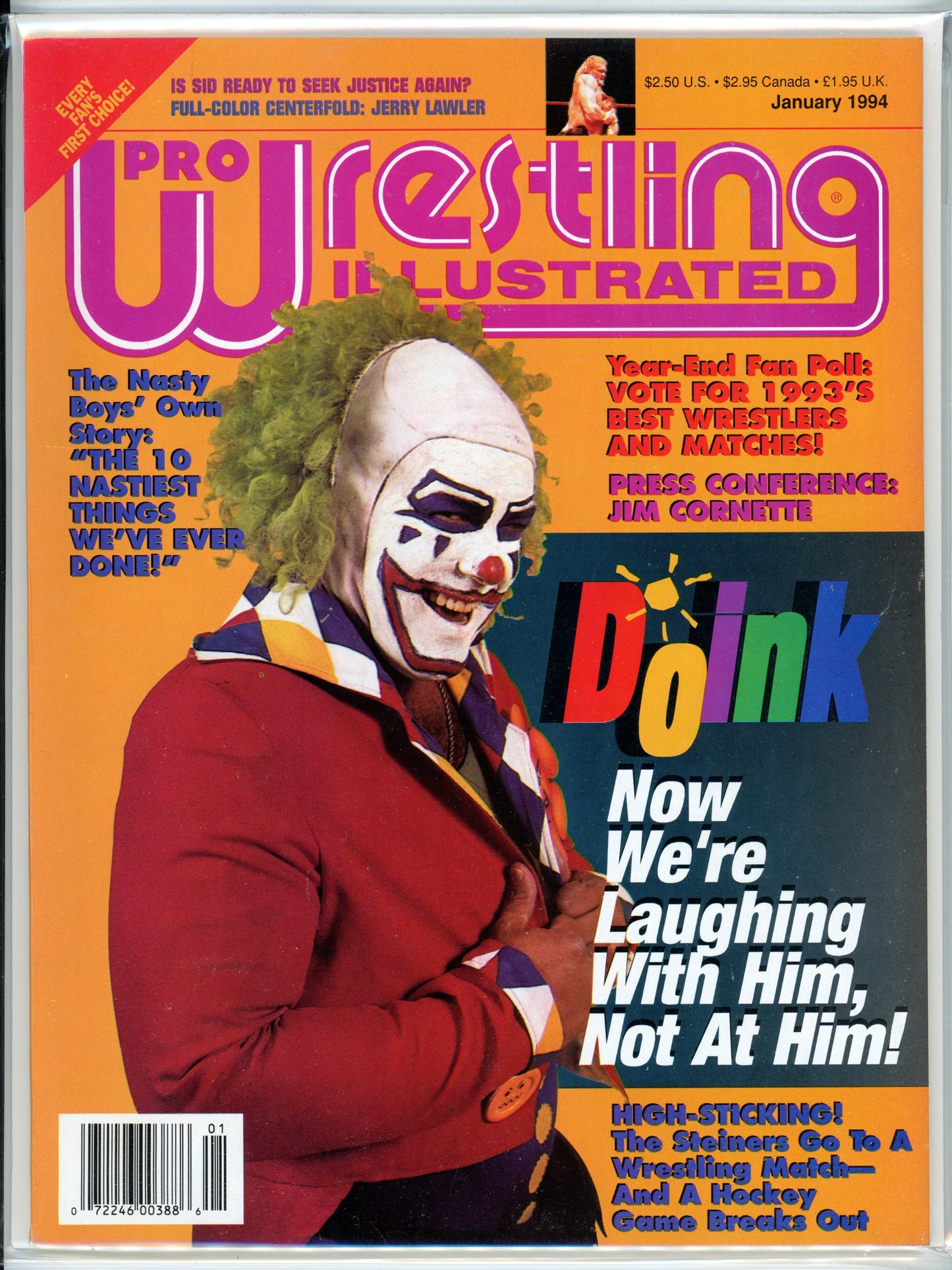 Pro Wrestling Illustrated Vintage Magazine (January, 1994) Doink the Clown