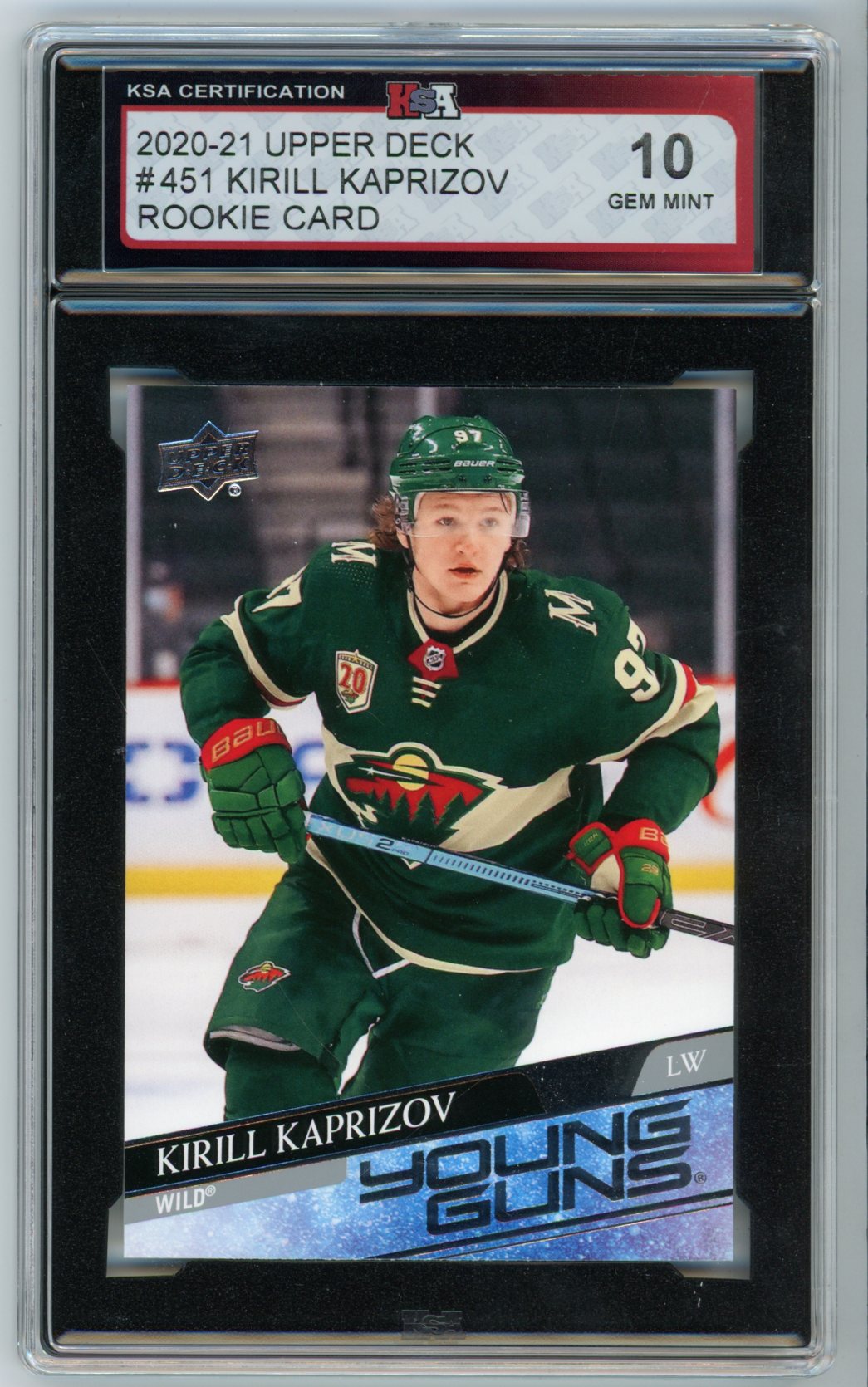 2020/21 Upper Deck Kirill Kaprizov Young Guns Graded Rookie Card #451 KSA 10