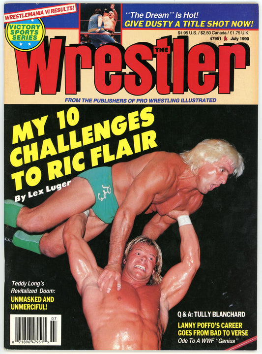 The Wrestler Vintage Wrestling Magazine (July, 1990) Ric Flair, Lex Luger