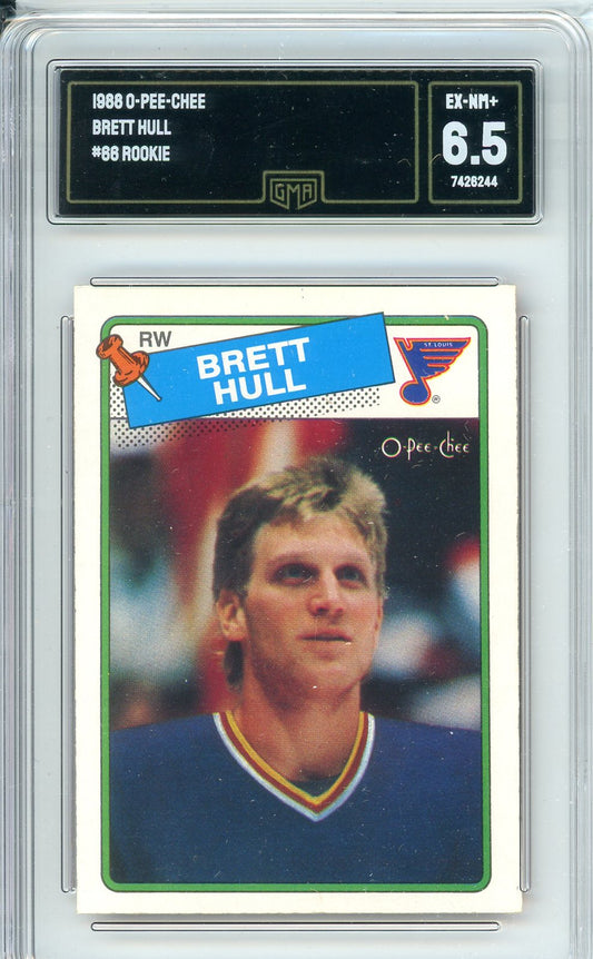 1988 OPC Brett Hull #66 Rookie Card GMA 6.5