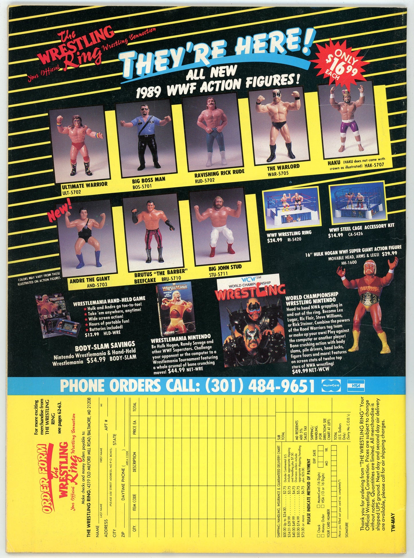 The Wrestler Vintage Wrestling Magazine (May, 1990) Sting, Ultimate Warrior