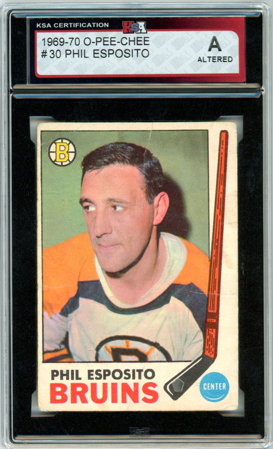 1969/70 OPC O-Pee-Chee Phil Esposito #30 Graded Hockey Card KSA Authentic Altered