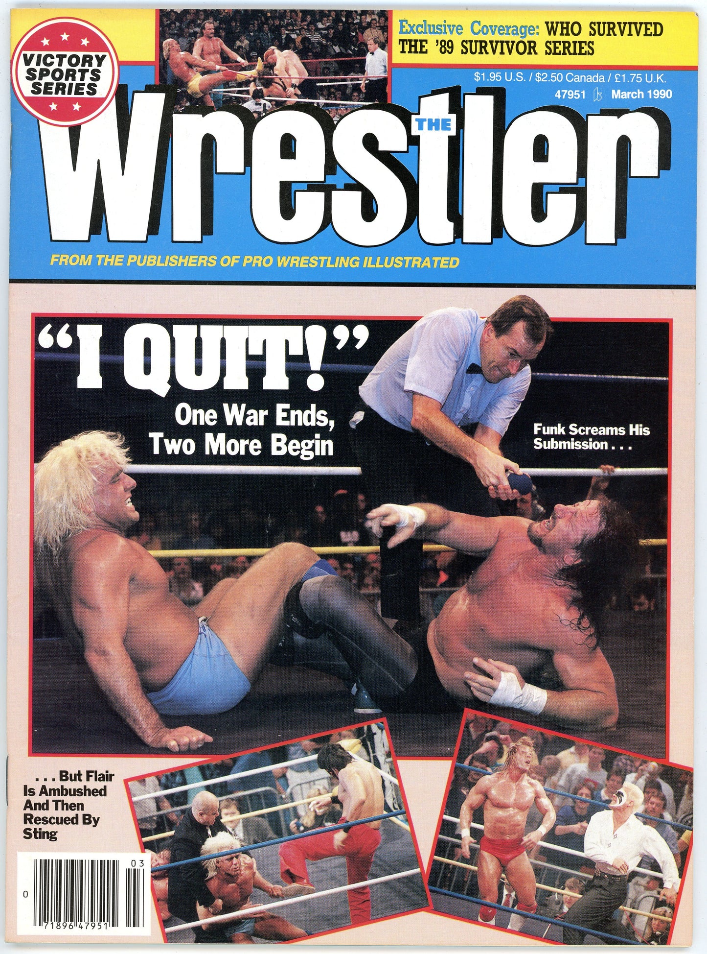 The Wrestler Vintage Wrestling Magazine (March, 1990) Terry Funk, Ric Flair